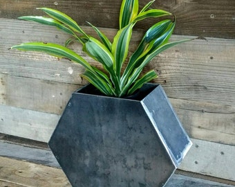 Industrial Steel Flower Pot hexagon