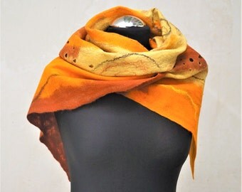 Merino wool scarf for women "Africa". Handmade shawl for women. Natural. For her.