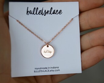 Nurse necklace, Dainty Necklace, Nurses, Medical, RN necklace, EKG necklace