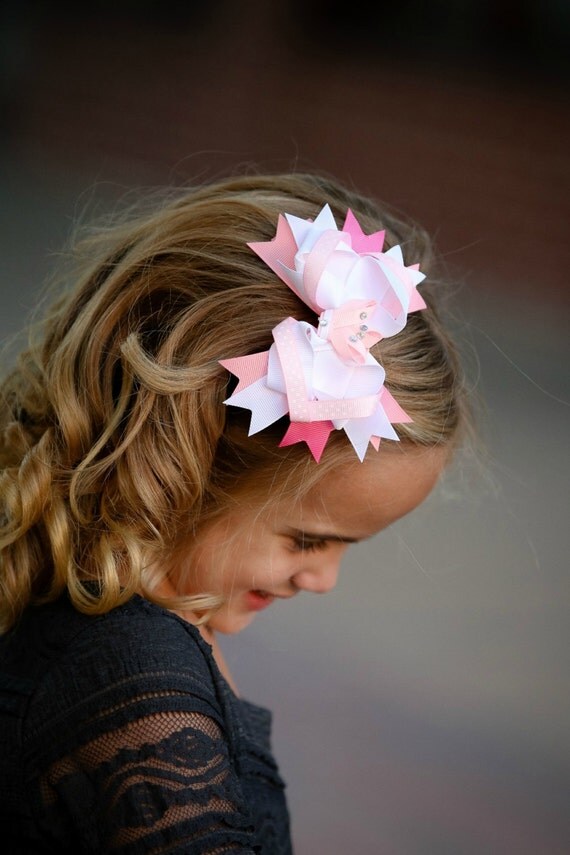 Boutique Hair bow Princess Crown Hair bow Tiara Hair bow