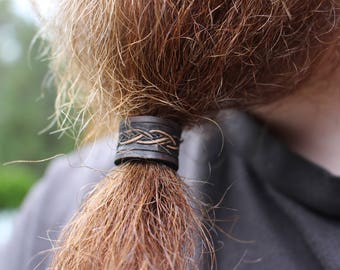 Leather Viking Hair/Beard Bead