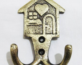 Vintage Style Antique Finish Cast Iron Coat Hook Key Hook Hanger - HOME
