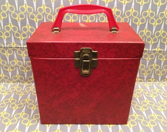 Red Vinyl Record storage box 7" 45RPM case tote Platter Pak 700 series