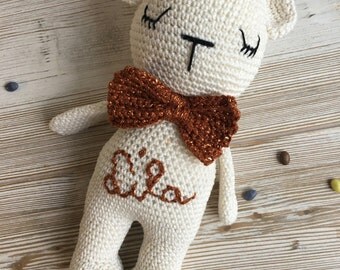 personalized teddy bear, made to ORDER,crochet teddy,crochet toy,chubby teddy,teddy bear crochet,gift teddy,newborn birth gift,bear soft toy