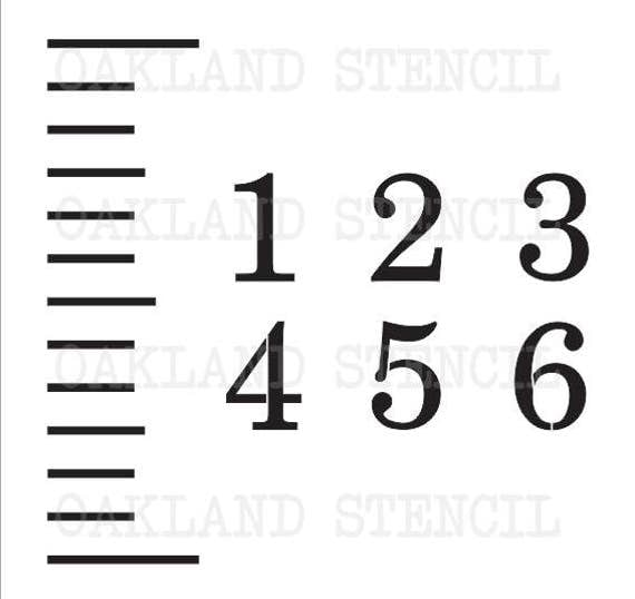 stencils for a growth chart ruler ticks and