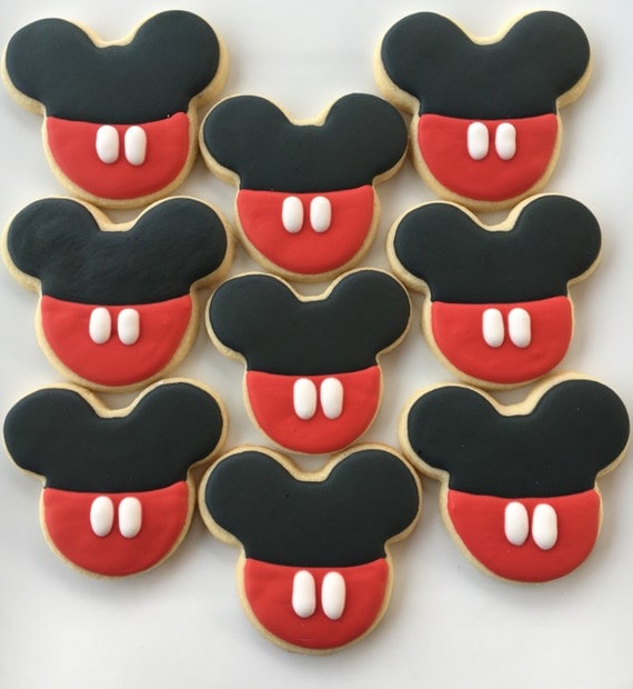 Mickey Mouse Cookies 1 Dozen Mickey Mouse Theme Cookies