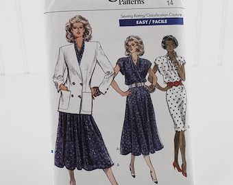Vogue Jacket and Dress Pattern, Uncut Sewing Pattern, Vogue 7476, Size 14