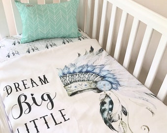 Baby Boy Blanket Tribal Headdress Cot Quilt Dream Big Crib Blanket Nursery Quilt