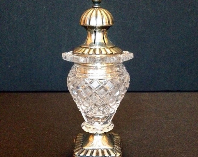 Storewide 25% Off SALE Antique Art Nouveau Van Kempen & Zonen Company Dutch Silver Crystal Salt Shaker Featuring Footed Ball Base With Elega