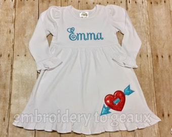 Girls Valentine's Day Dress, Toddler Girls Valentines Day Outfit, Girls Valentine's Day Dress, Girls Valentines Day Shirts