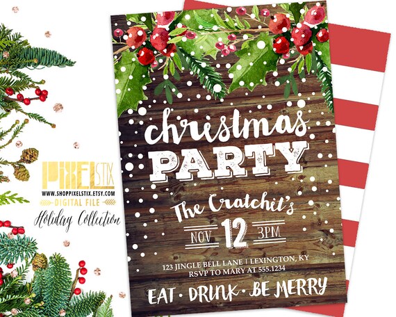 Country Christmas Party Invitations 8