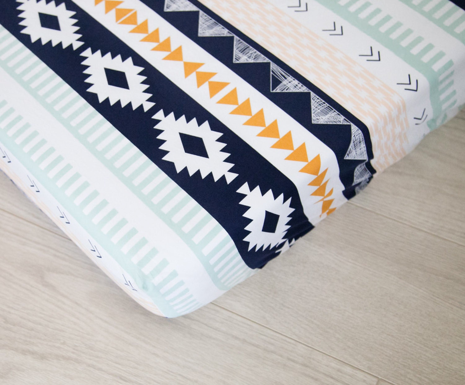 Fitted Crib Sheet Navy and Gold