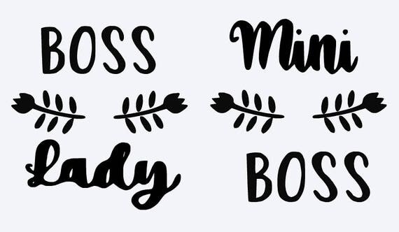 Download SVG boss lady mini boss mom and daughter matching shirts
