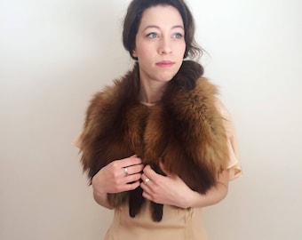 Vintage 1940s Fox Fur Stole | 1930s/1940s Fox Stole | Antique Fur Stole, Cape, Shawl, Wrap | Vintage Fur