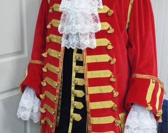 Deluxe Captain Hook Peter Pan Jacket Pirate Coat Custom Costume