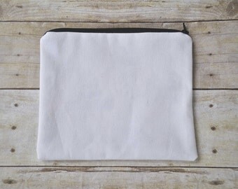 Canvas Bag, Canvas Make up Bag, Canvas Pouch, Zipper Pouch, Bag, Blank Canvas Bag, Blank Bag