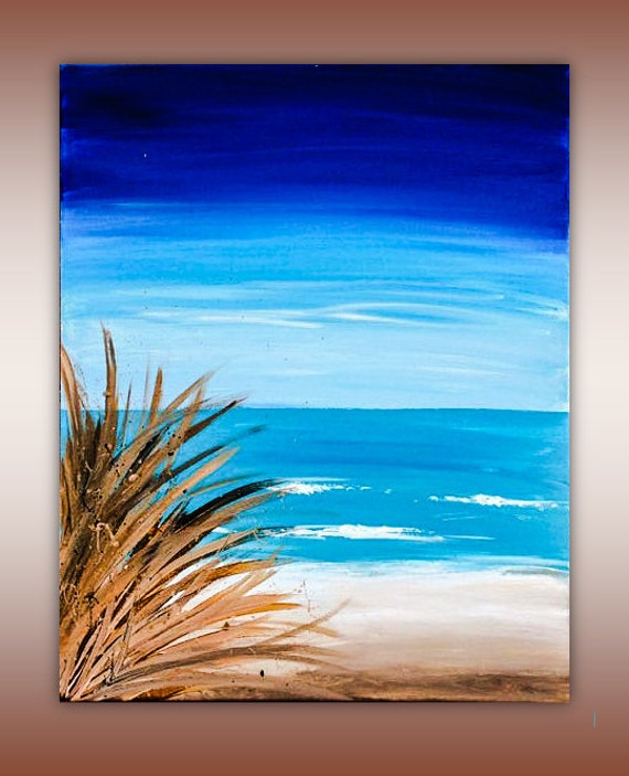Summer Beach Painting Abstract Art Beach scene Ocean