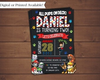 Paw Patrol Invitation, Paw Patrol Birthday Invitation