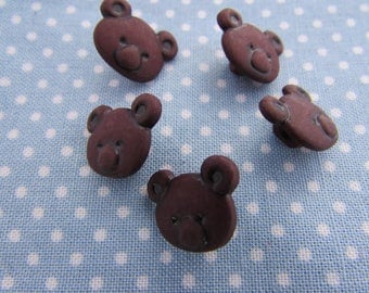 Brown Teddy Bear Buttons