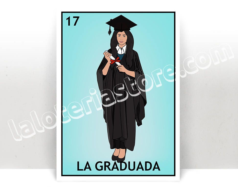 La Graduada Loteria Card The Graduate Mexican Bingo Art