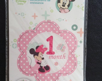 Baby Month Stickers, Minnie Mouse, Month By Month Stickers, Baby Milestone Stickers, Embellishments, Scrapbooking , Decorations