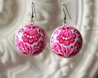 womens gift|for|her gift|for|women gifts ideas birthday gift wedding earrings white pink wedding pink jewelry pink earrings flower earrings