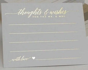 WEDDING ADVICE Cards | Advice for the Bride and Groom | Guest Book Cards | Well Wishes Cards | Newlyweds Advice Cards | Gold Foiled Stamped