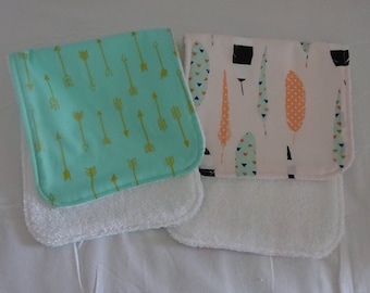 Baby Burp Cloths, Burp Cloth Set, Terry Burp Cloths, Baby Gift, Burp Rag Set, Set Of Two Burp Cloths, Gender Neutral Burp Cloths