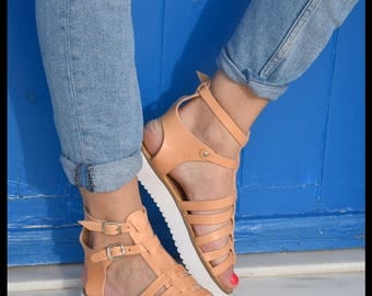 Gladiator Sandals, Platform Sandals, Leather GLadiator Sandals, Greek Sandals, Leather Sandals, Women Sandals, Summer Sandals, Beach Sandals
