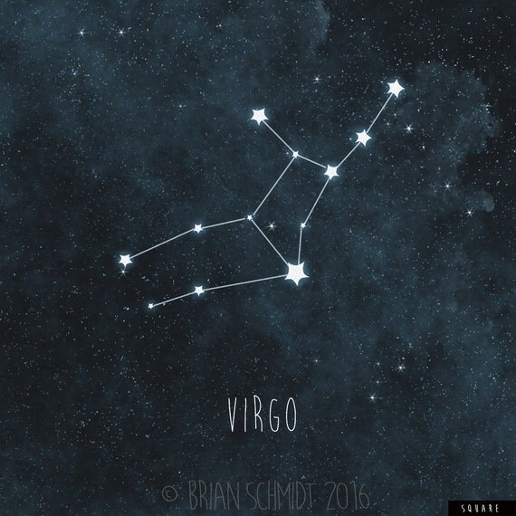 Virgo Nursery Art Constellation Print Zodiac Wall Art Stars