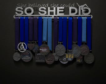 Gymnastics Medal Hanger - She Believed She Could So She Did - Allied Medal Hanger Holder Display Rack