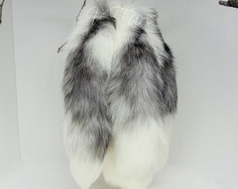 Arctic Marble Fox Tail Keychain
