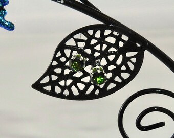 Chrome Diopside .75 TCW 4.5 MM Round Solitaire Stud Earrings