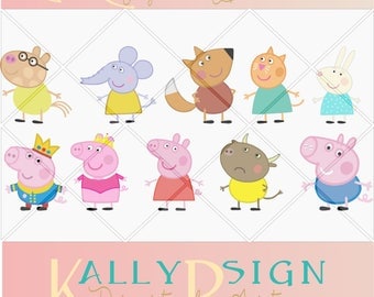 Peppa Pig SVG, Peppa Pig Party, Peppa Pig Invitation, SVG files for cricut, silohuette, svg files, disney svg