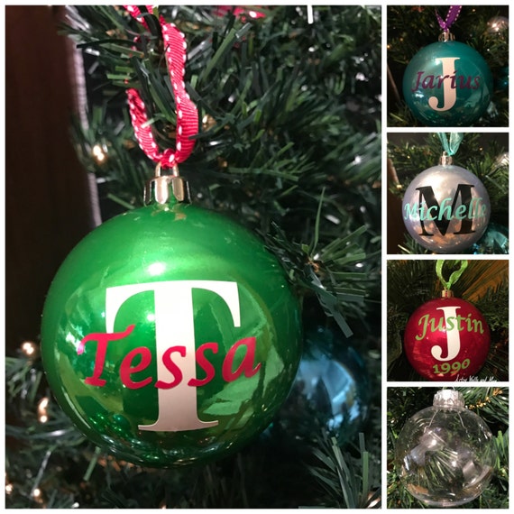 personalized christmas ornament ball name and initial personalized christmas ornament ball name and initial