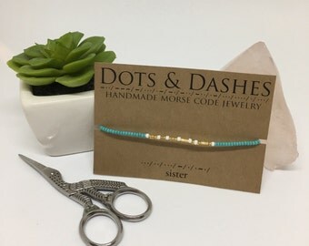 Morse Code 'Sister' Bracelet / Beaded Bracelet / Sister Bracelet / Bracelet