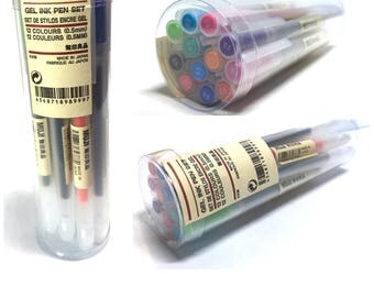 Full Set Case MUJI 0.5 Gel Ink Pens: 12 Colors