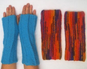 ArmWarmers with Thumbhole/ Fingerless Gloves/ Pulse Warmers/ Wrist Warmers/ HandWarmers - 100% pure raw sheep wool, handspun, handcolored