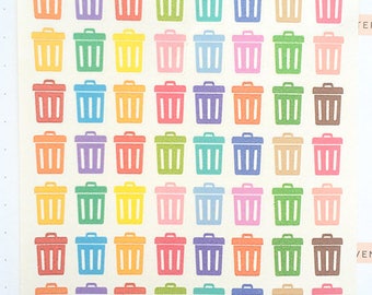 Trash Planner Stickers, Happy Planner Stickers UK, Icon Stickers, Cleaning Stickers for Erin Condren, Reminder Stickers, Garbage Stickers