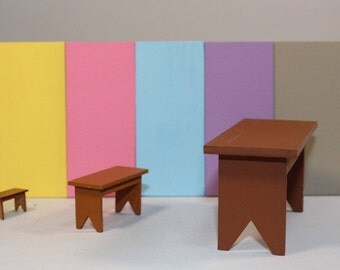 Miniature Wooden Bench - Painted