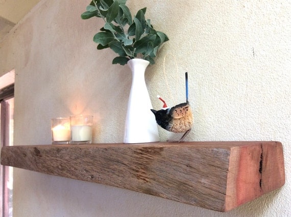 Floating Shelf Rustic reclaimed live edge floating wood