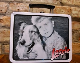 Vintage Lunchbox • 90s Lunch Box • Vintage Lassie Lunchbox • Vintage Metal Lunch Box • Mini Lunch Box Metal Tin Box • Collectible Lassie Dog