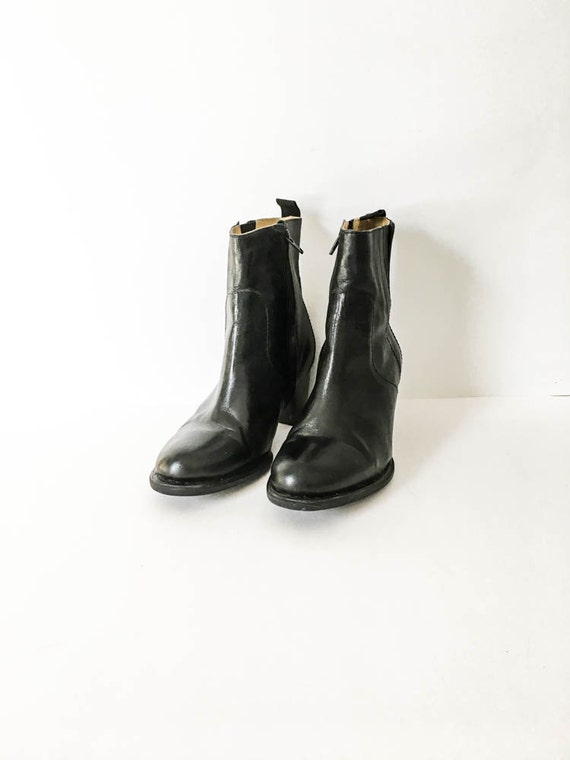 LL Bean Black leather ankle Boots Black chelsea boots size