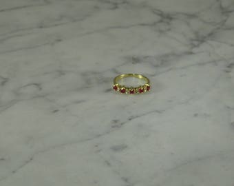 14K Yellow Gold / Ruby / Diamond Ring ( size 5.25 )