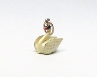 SWAN Charm, Hand-Enameled, Sterling Silver, Charms Only, Swan Lake, Ballet Jewelry, Gift for Her, Swan Jewelry, Bird Jewelry, Bird Charms