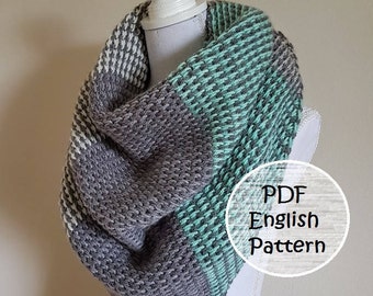Crochet pattern shawl, crochet pattern Tunisian stitch scarf, triangle scarf, pattern crochet shawl, Caron cakes shawl