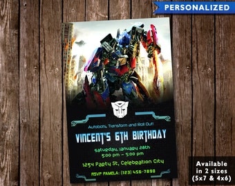Transformers Birthday Invitation - Transformers Invitation - Transformers Birthday Invite (Digital File Download)