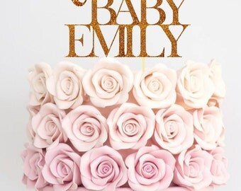 Baby Shower Cake Topper Welcome Baby Cake Topper Baby Shower Decorations Gender Reveal Cake Topper Glitter Cake Topper Baby Boy or Girl