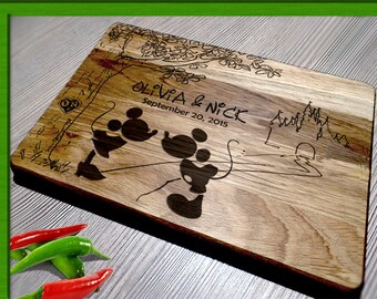 Cutting Board Wedding Gift / Cutting Board disney weddin / disney wedding gift / Mickey mouse cutting board / disney wedding