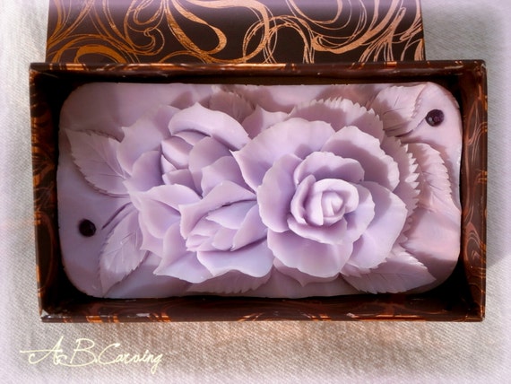 40%OFF Purple wedding soap, Carving rose soap, floral soap, roses for her, purple soap rose, purple rose, anniversary gift, Wedding gift